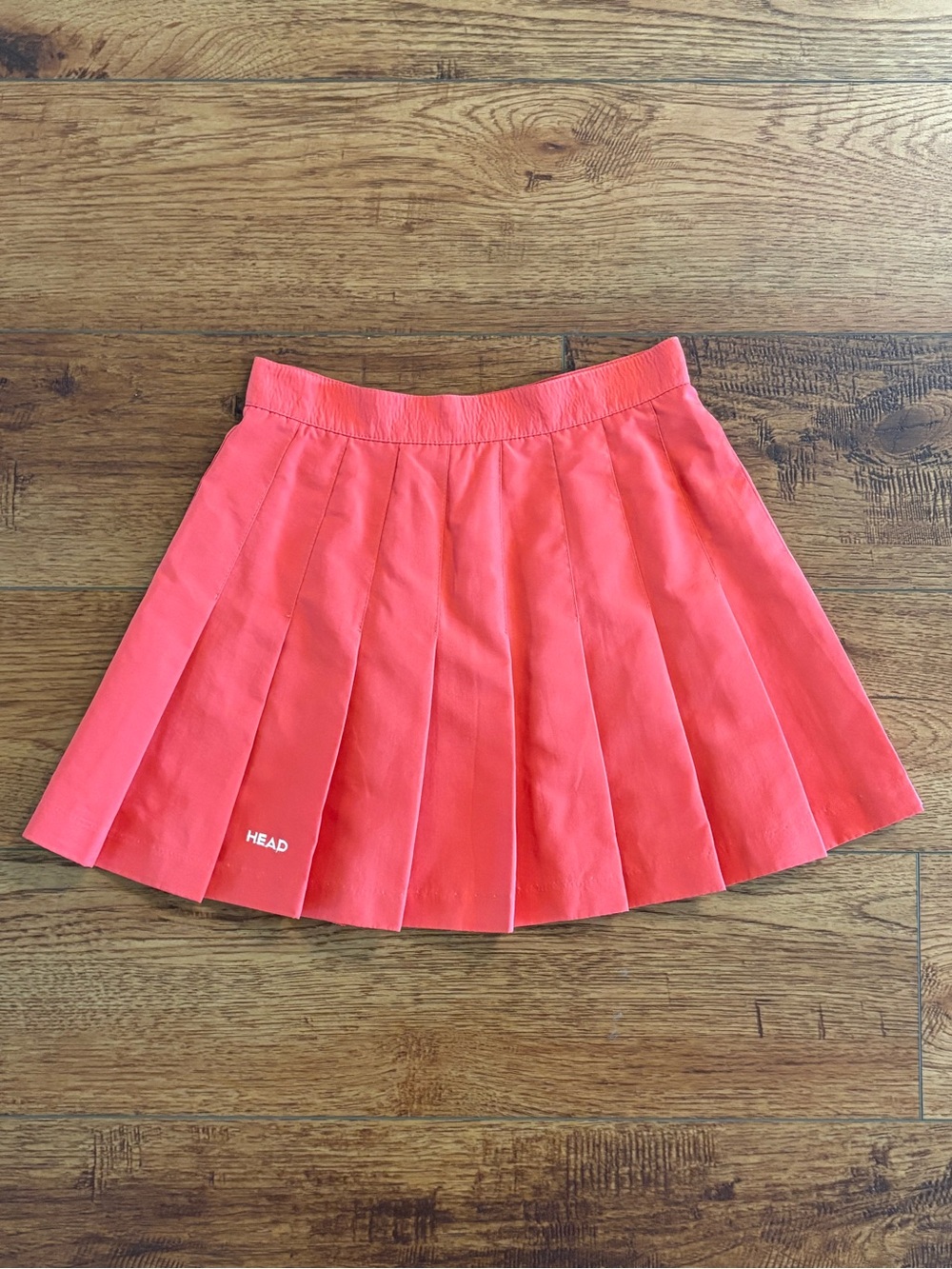 Vintage HEAD Red Orange Pleated Tennis Skirt Size 4 Made USA Preppy